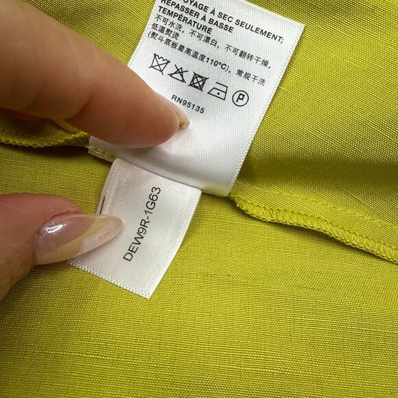 Lafayette 148 New Yok Silk Linen Drape Front Asymmetric Dress Green Size 8 NWT - Picture 15 of 15